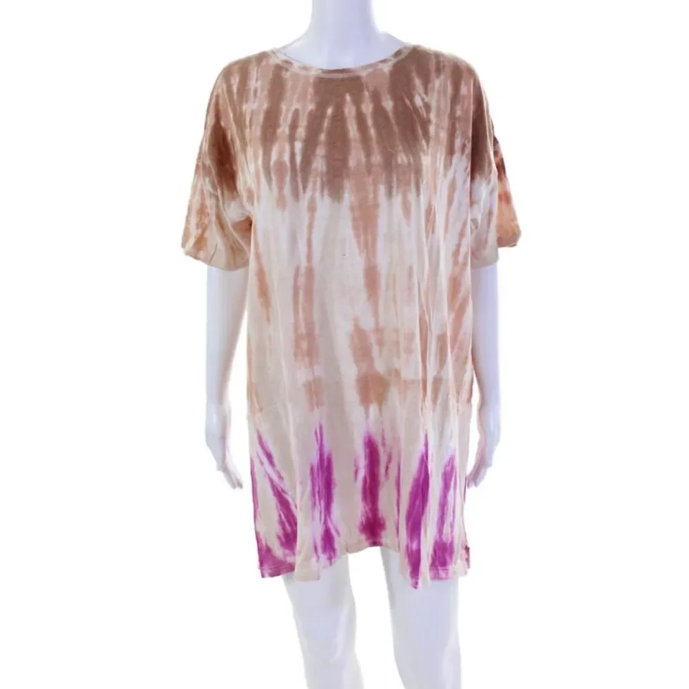 Z Supply Women's Short Sleeves Round Neck Tie Dye Mini T-Shirt Dress Size M